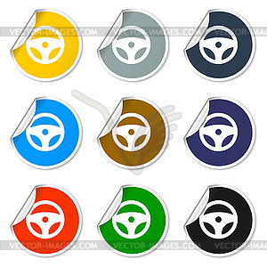 Icon steering wheel - vector image