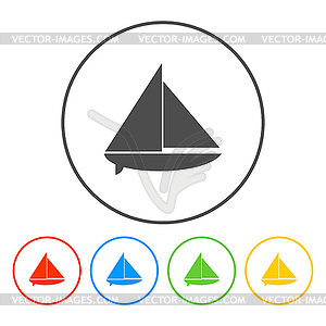 Boat black silhouette - vector image