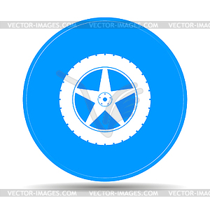 Car wheel icon - vector clip art