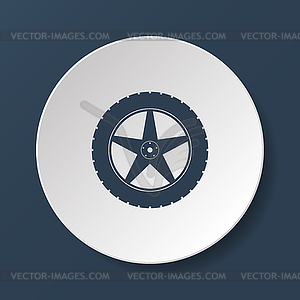 Car wheel icon - vector clipart