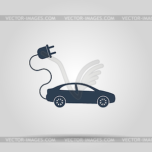 Electric car icon. Flat design style - vector image