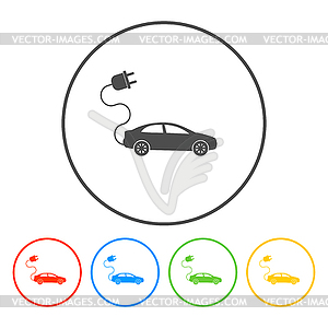 Electric car icon. Flat design style - vector EPS clipart