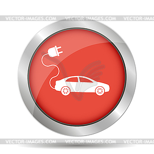 Electric car icon. Flat design style - vector clipart