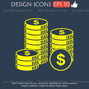 Stack of coins icon - vector clipart
