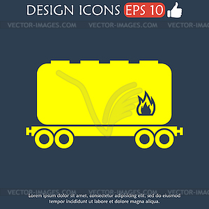 Railroad tank icon - vector clip art