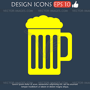 Beer mug icon - vector image