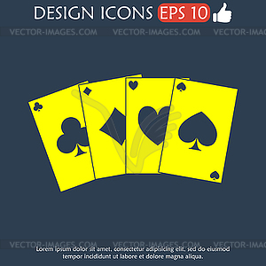 Playing cards icon - color vector clipart