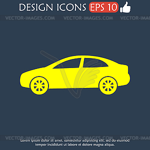 Car icon. Flat design style - vector clip art