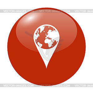 Pictograph of globe. Map pointer - vector image