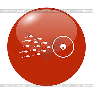 Sperm and egg cells thin line icon - vector clipart