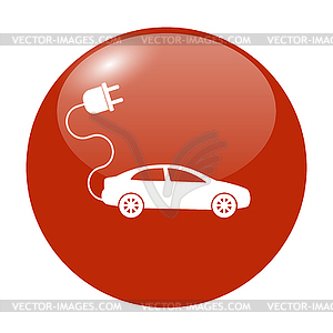 Electric car icon. Flat design style - color vector clipart