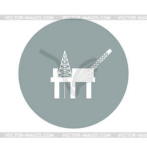 Oil platform icon - stock vector clipart