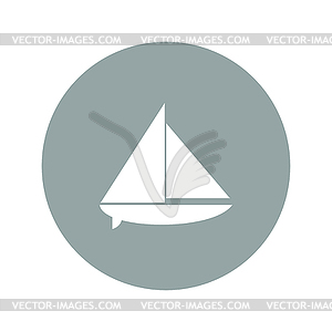 Boat black silhouette - vector clipart