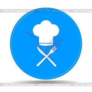 Chef hat with cutlery, - vector image