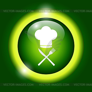 Шеф-повар шляпа со столовыми приборами, - изображение в векторе