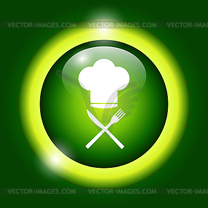 Chef hat with cutlery, - vector image