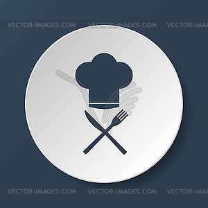 Chef hat with cutlery, - vector image