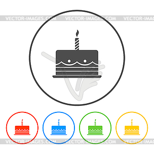 Birthday cake web icon - vector image