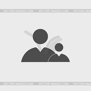 Квартира значок бизнесмена и ребенка - изображение в векторе
