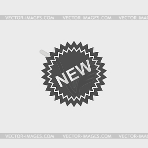 Flat New label icon, - vector clipart