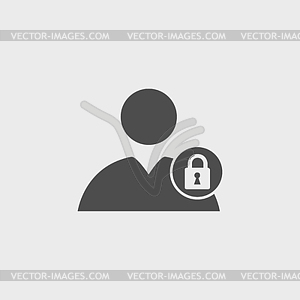 User icon, lock icon - vector clipart