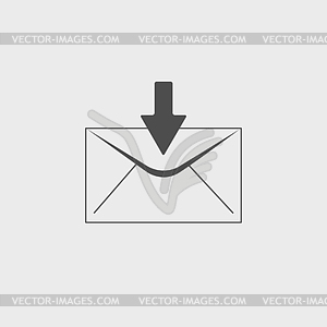 Конверт символ почты. Плоский дизайн стиль - векторное изображение клипарта