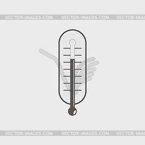Flat style with long shadows, thermometer icon  - vector image