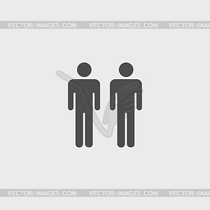 Couple icon - white & black vector clipart