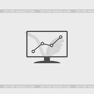 Computer monitors with different graphs - vector image