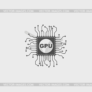 Circuit board icon. Technology scheme square symbol - vector clipart