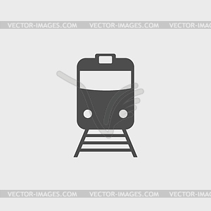 Train icon - white & black vector clipart