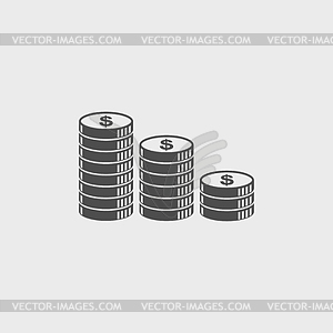 Stack of coins icon - vector clipart / vector image