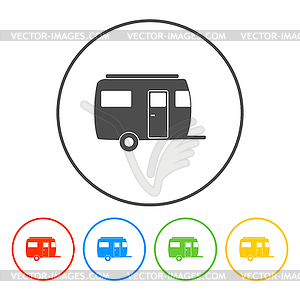 Camping trailer icon - vector clipart