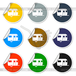 Camping trailer icon - royalty-free vector clipart