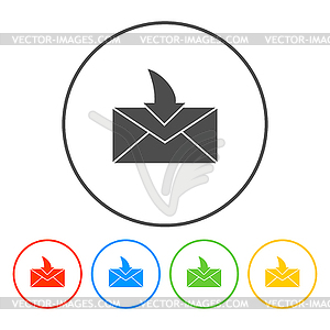 Envelope mail symbol. Flat design style - vector clip art