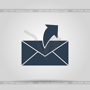 Envelope mail symbol. Flat design style - vector clipart