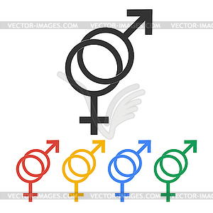 Male and female sex symbol - - vector image