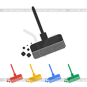 Broom icon - color vector clipart