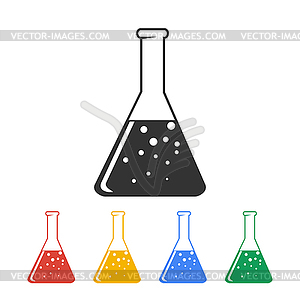 Laboratory glass icon, . Flat design style - vector image