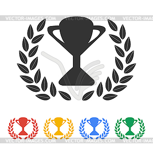 Trophy and awards icon . Flat design style.  - vector image