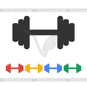 Modern flat dumbbell icon. Eps10 - vector image