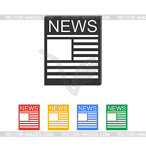Flat icon of news - vector clipart