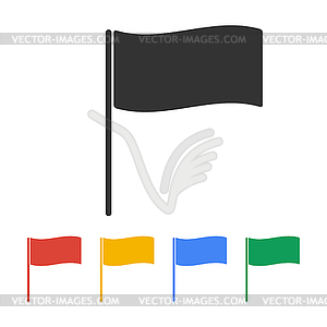 Flag icon. Location marker symbol. Flat design style - vector clipart / vector image