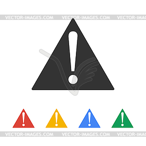 Attention sign with exclamation mark icon - vector clip art