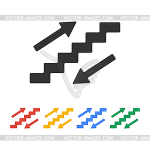 Staircase symbol. Flat design style - vector clipart