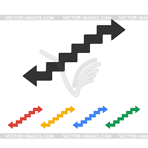 Staircase symbol. Flat design style - vector clip art