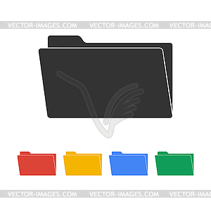 Folder flat web icon - vector clipart