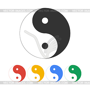 Yin Yang Symbol - Black and White  - vector clipart