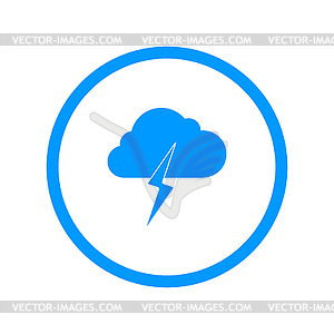 Lightning bolt weather flat line icon infographic - vector image