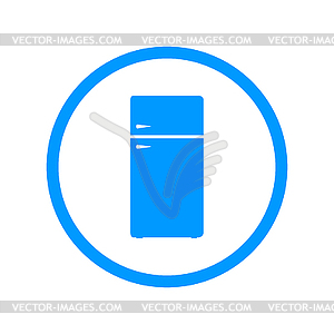 Icon of refrigerator on Glossy Button. Eps-10 - vector EPS clipart